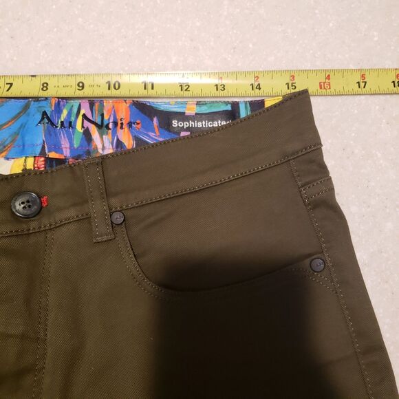 NWT AU NOIR Men’s Pants  Size 30 Dark Green sophisticated Offce Pants - Picture 7 of 9